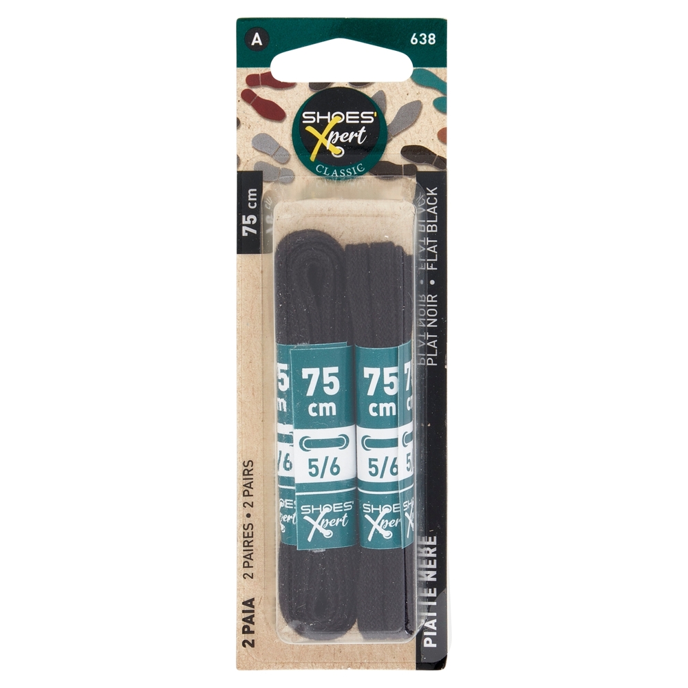 Shoes'Xpert Classic Piatte Nere 75cm 5/6 2 Paia